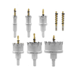 Drillpro 8 pièces 16-60mm TCT alliage trou scie coupe-trou enduit de titane foret pour alliage daluminium en acier