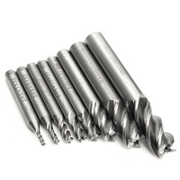 Drillpro 8 pièces 2-12mm 4 flûte fraise en bout HSS tige droite fraise CNC outil
