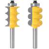 Drillpro 8mm tige Triple perle et Triple flûte grand moulure de toupie ensemble de couteaux de ligne coupe-bois