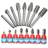 Drillpro 8pcs 1/4 Pouce Tige Carbure Burr Réglé les Fichiers de Coupe Rotatifs Outil de Gravure CNC