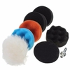 Drillpro 8Pcs 3 pouces en laine de polissage / kit de tampon de polissage pour voiture polisseuse