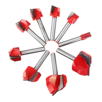 Drillpro 9 pièces 6mm tige de nettoyage de fond de toupie ensemble de fraises à bois outils de travail du bois