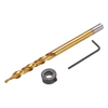 Drillpro 9.0 / 9.5mm Titanium Coating Twist Step Drill Bit 3/8 Inch Round Shank Drill for Woodworking Pocket Hole Jig