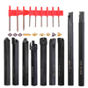 Drillpro 9pcs 10mm Tour de tige Barre dalésage Outil de tournage Porte-outils avec inserts en carbure