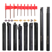 Drillpro 9pcs 10mm Tour de tige Barre dalésage Outil de tournage Porte-outils avec inserts en carbure