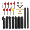 Drillpro 9pcs 16mm Tour de tige Barre dalésage Outil de tournage Porte-outils avec inserts en carbure