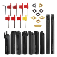 Drillpro 9pcs 16mm Tour de tige Barre dalésage Outil de tournage Porte-outils avec inserts en carbure