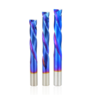 Drillpro bleu Nano revêtement vers le bas fraise 10mm / 8mm tige carbure CNC routeur peu 2 cannelures en bout