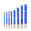 Drillpro carbure 2 cannelures haut vers le bas fraise 3.175mm tige bleu Nano revêtement CNC routeur peu 2 cannelures en