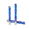 Drillpro carbure 2 cannelures vers le bas fraise 6mm tige bleu Nano revêtement CNC routeur peu 2 cannelures en bout