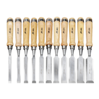 Drillpro CR-V 6-38mm Ciseau à bois Ciseau à bois Manche en bois pour sculpture sur bois