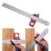 Drillpro CX300-1 Réglable 30cm Acier Inoxydable 45/90 Degrés Ligne Scriber Marquage Règle Angle Règle Pouces et Métrique