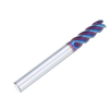 Drillpro D4/5/6/8 / 10mm HRC60 4 flûtes fraise L75mm bleu NACO enduit carbure de tungstène fraise CNC outil