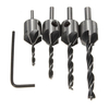 Drillpro DB-C3 4pcs 5 Flûte de forge de forage Bits Alésoir Chanfrein de travail du bois 3mm-6mm