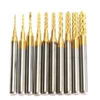 Drillpro DB-M13 10 po 0.8mm-3mm Embouts de gravure pour moulin à extrémité de carbure pour les ronces rotatives CNC