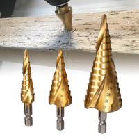Drillpro DB-S1 3Pcs 4-12 / 4-20 / 4-32 Foret étagé rainuré en spirale HSS