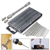 Drillpro HD1 Mini Perceuse Manuelle avec Mandrin et 20pcs 0, 3-1, 6 mm Tige Droite Foret Hélico dal Bits Set