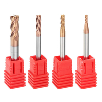 Drillpro HRC58 nez rond 4 flûtes fraise en bout 2R0.2-6R0.5 AlTiN revêtement CNC fraise en bout