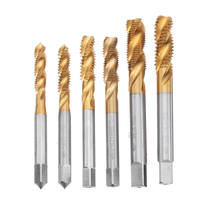Drillpro HSS Spirale Flûte Main Taraud Impérial Titane Revêtu Machine Vis Bouchon Perceuse