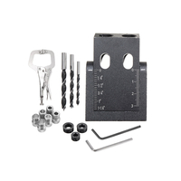 Drillpro Kit de gabarit de trou de poche 6/8 / 9.5mm Guide de forage dangle Outil de travail du bois Perforateur lo