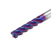 Drillpro L75mm D4/5/6/8 / 10mm HRC60 4 flûtes fraise bleu NACO enduit carbure de tungstène fraise CNC outil
