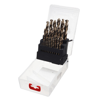 Drillpro M35 Jeu de forets au cobalt HSS-Co Jobber Longueur Forets hélico daux avec boîtier en plastique pour le forage