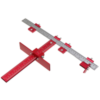 Drillpro Matériel en alliage daluminium Cabinet Gabarit Pouce et MM Trou Poinçon Locator Menuiserie Règle de type T