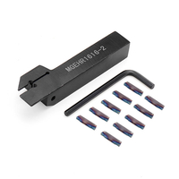 Drillpro MGEHR1616 Parting Off porte-outil de tournage avec 10pcs bleu Nano MGMN200 carbure inserts