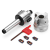 Drillpro MT2 M10 400R 50mm Fraise en bout de face avec 4 pièces bleues Nano APMT1604 plaquettes en carbure