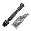 Drillpro Perceuse à main Set Pin Vise Mini Drill avec Twitst Drill Bits for Craft Carving DIY