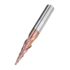 Drillpro R0.25-R2.0 * 30.5 * D6 * 75L 2 cannelures Taper Ball Nez Fraise HRC50 Fraise