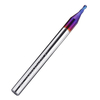Drillpro R0.5-R2 HRC60 2 flûtes fraise à bout sphérique 50mm bleu NaCo revêtement CNC fraise