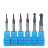 Drillpro R0.5-R6mm nez de boule 2 cannelures fraise en carbure de tungstène fraise en bout de revêtement TiAlN