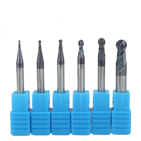 Drillpro R0.5-R6mm nez de boule 2 cannelures fraise en carbure de tungstène fraise en bout de revêtement TiAlN