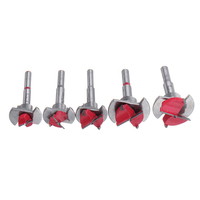Drillpro Rouge 15 20 25 30 35mm Forstner Foret Foret à bois Fraise hexagonale Clé hexagonale pour le travail du bois vu