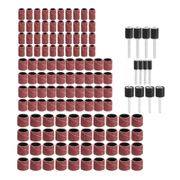 Drillpro Tambour de ponçage 132 pcs 120 grains 1/4 3/8 1/2 pouce avec accessoires pour outils rotatifs à mandrin de ponç
