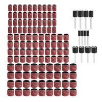Drillpro Tambour de ponçage 132 pcs 80 grains 1/4 3/8 1/2 pouce avec accessoires pour outils rotatifs à mandrin de ponça