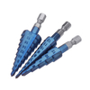 Drillpro Upgrade 3Pcs 1/4 Pouce Tige Hexagonale Bleu Nano Ensemble de Forets Étapes Enduits 3-12 / 4-12 / 4-20mm