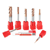Drillpro 1-8mm 4 Flûtes HRC58 Fraise à Bout Arrondi AlTiN Revêtement Carbure Fraise à Usiner CNC Outil