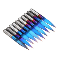 Drillpro 10pcs 0.1-0.7mm 20 Degrés Gravure Bleu Nano Enduit De Carbure Fond Plat PCB Gravure Bit CNC Outil De Routeur