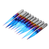 Drillpro 10pcs 0.1 / 0.2 / 0.3mm 15 degrés bleu Nano enrobé de carbure bit de fond plat de gravure de carte PCB outil de