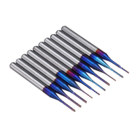 Drillpro 10pcs 0.6-1.0mm Bleu NACO Enduit PCB Bits Carbure Gravure Fraise Pour Fraise Rotative Outil CNC