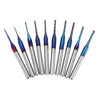 Drillpro 10pcs 0.6-1.5mm Bleu NACO Enduit PCB Bits Carbure Gravure Fraise Pour Fraise Rotative Outil CNC