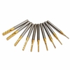 Drillpro 10pcs 0.8-3mm titane enduit fraise fraise fraise