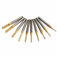 Drillpro 10pcs 0.8-3mm titane enduit fraise fraise fraise