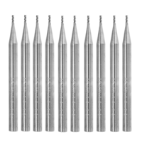Drillpro 10pcs 1mm HRC58 3 Flûtes Fin Fraise En Carbure De Tungstène CNC Fraise Outil De Coupe pour Aluminium