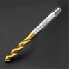 Drillpro 10pcs M5x0.8 HSS Titane Revêtement Robinet À Billes Filetage Métrique Spirale Cannelée Robinet À Vis