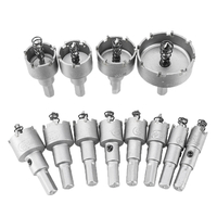 Drillpro 12pcs 15mm-50mm Trou Scie Dent Kit Foret Alliage Foret Ensemble pour Bois Métal Bois Coupe