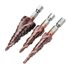 Drillpro 3pcs M35 Cobalt Étape Foret 3-12 / 4-12 / 4-20mm Étape Drill Cutter 1/4 Inch Hex Shank