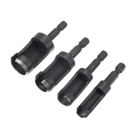 Drillpro 4pcs 6/10/13 / 16mm Hex Shank Menuiserie Tenon Plug Trou Trou Cutter Drill Bit Set